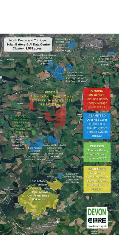North Devon and Torridge Solar and Battery Cluster 725 acres